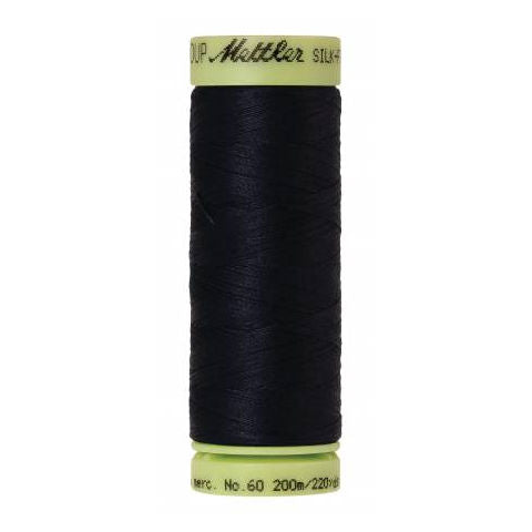 Mettler 60wt Silk Finish Thread 0821 Darkest Blue  220yd/200m