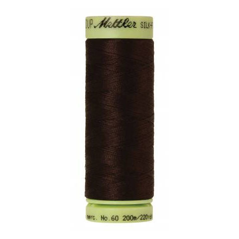 Mettler 60wt Silk Finish Thread 1002 Very Dark Brown  220yd/200m