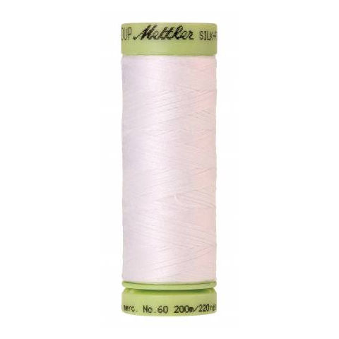 Mettler 60wt Silk Finish Thread 0002 White  220yd/200m