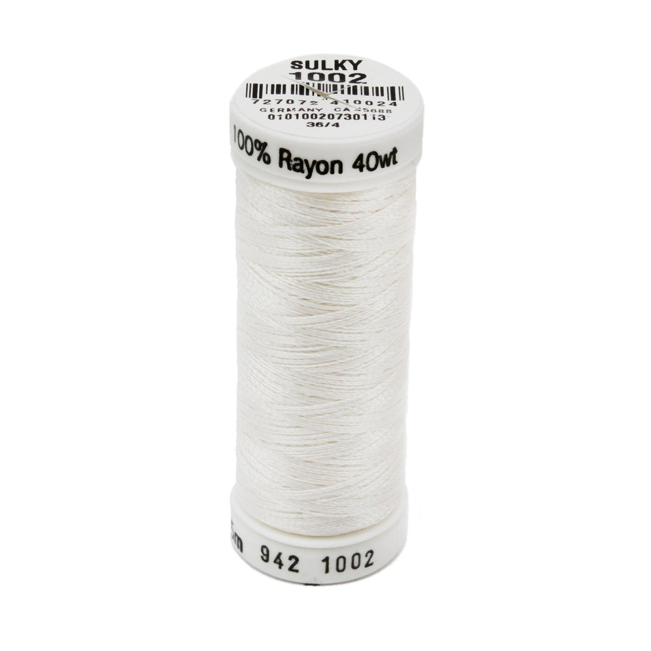 Sulky Rayon 40wt Thread 1002 Soft White  250yd Spool