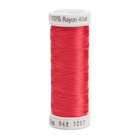 Sulky Rayon 40wt Thread 1257 Deep Coral  250yd Spool