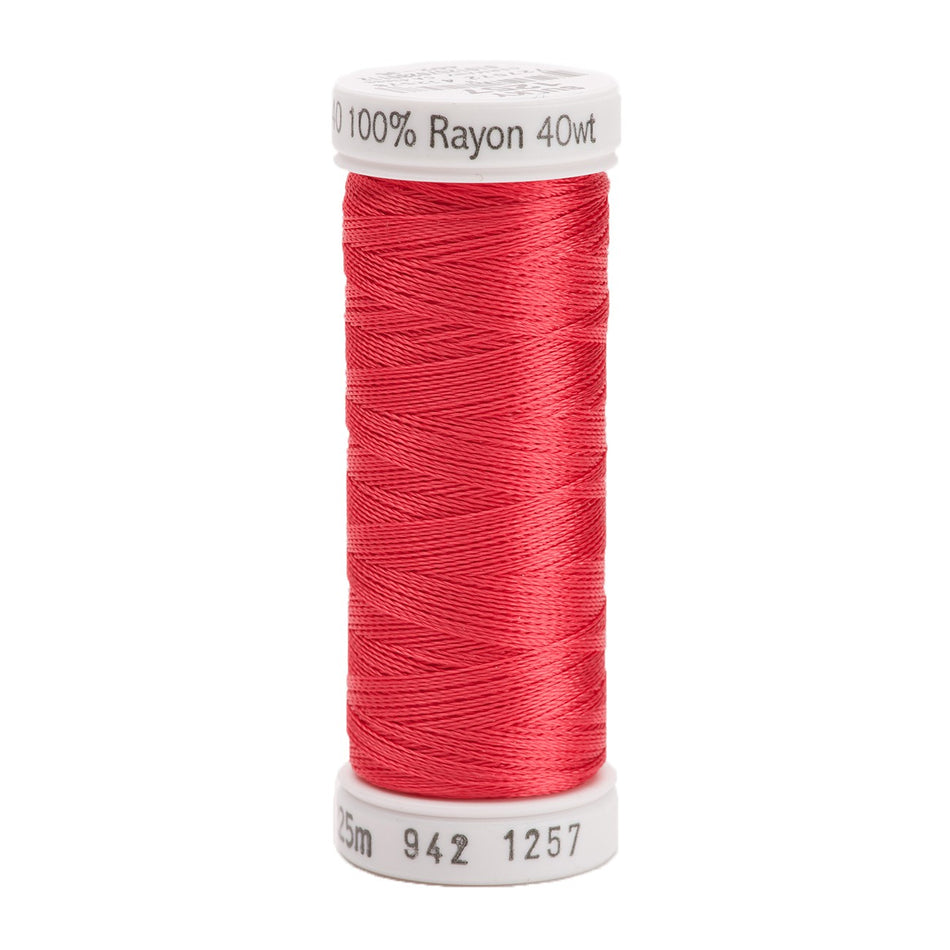 Sulky Rayon 40wt Thread 1257 Deep Coral  250yd Spool