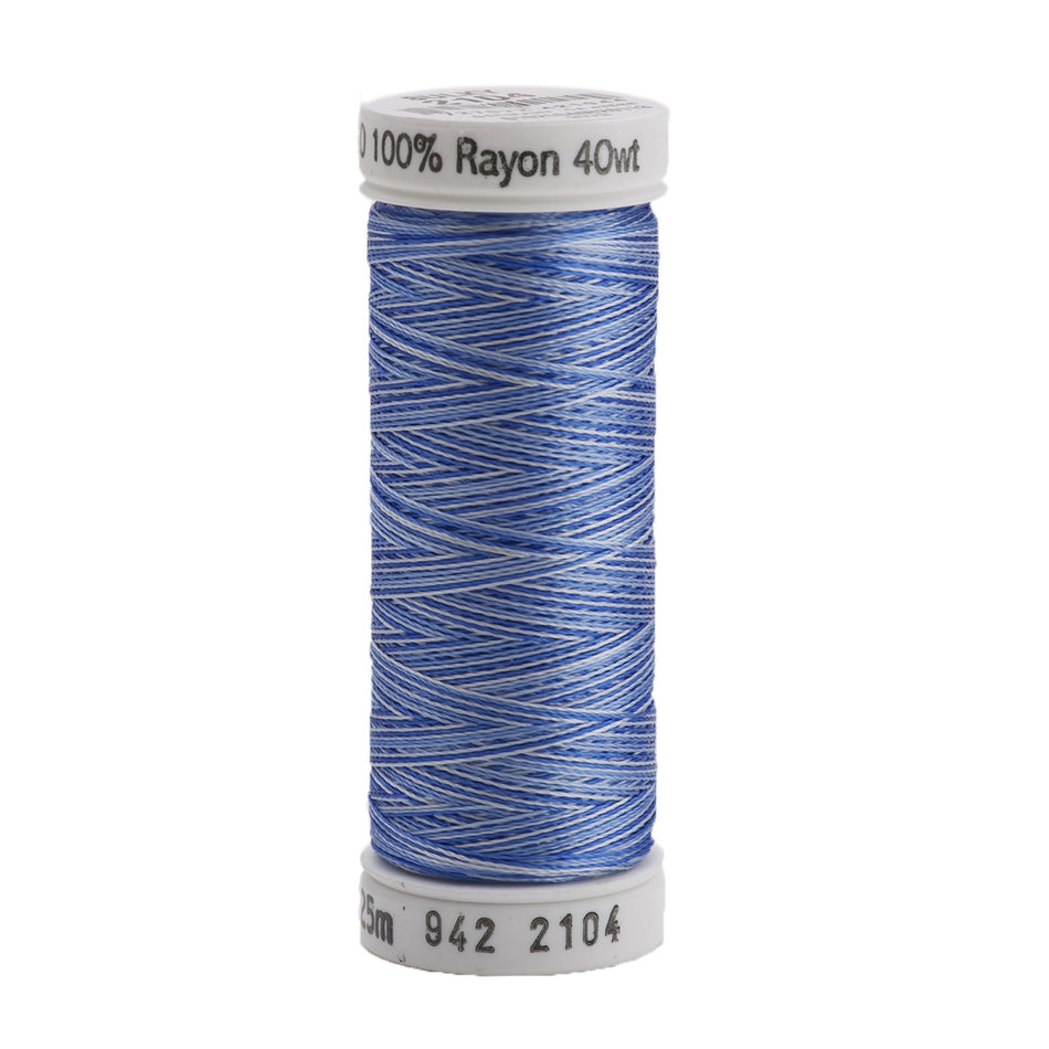 Sulky Variegated 40wt Rayon Thread 2104 Pastel Blue   250yd