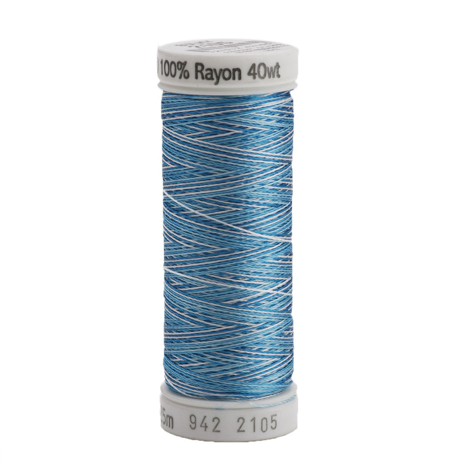 Sulky Variegated 40wt Rayon Thread 2105 Teal Blue   250yd