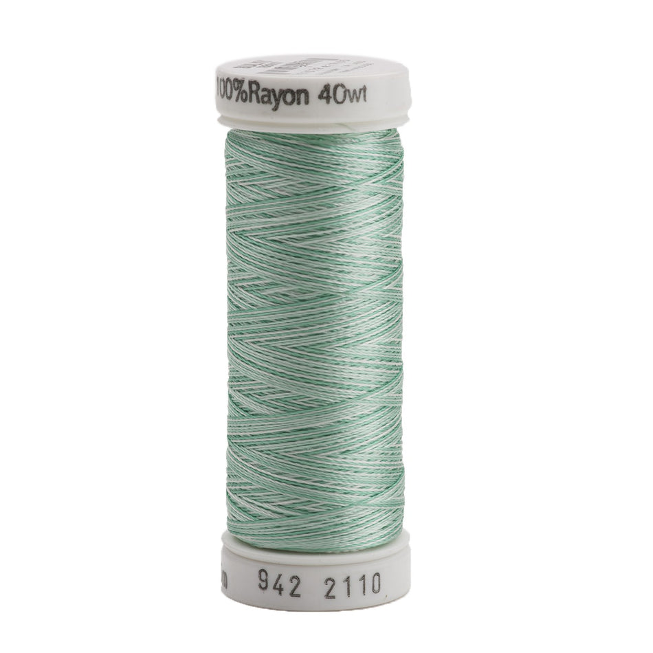 Sulky Variegated 40wt Rayon Thread 2110 True Green   250yd