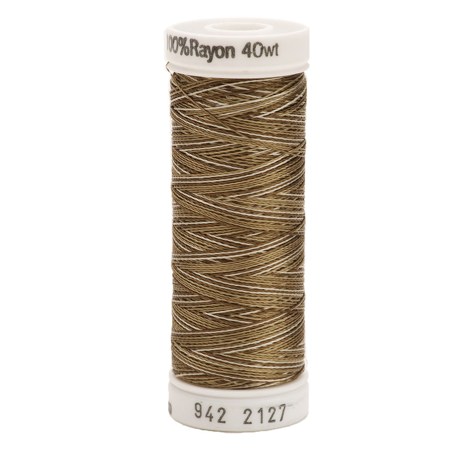 Sulky Variegated 40wt Rayon Thread 2127 Dark Taupes  250yd