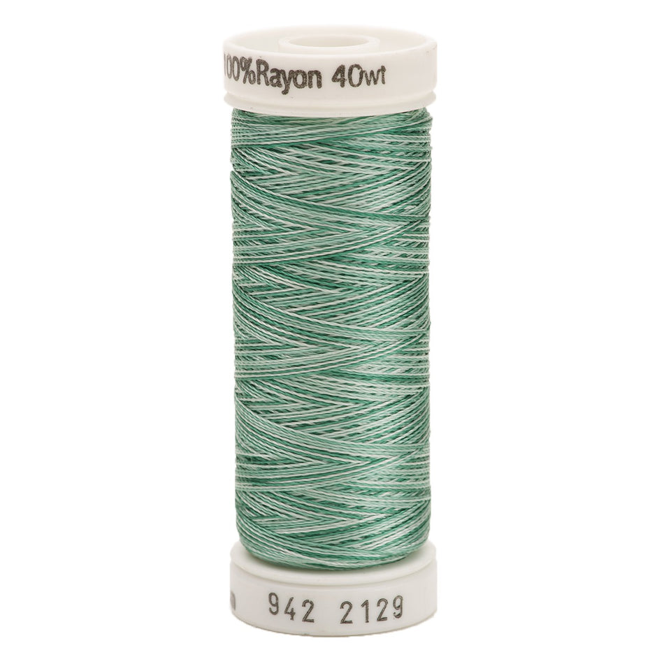 Sulky Variegated 40wt Rayon Thread 2129 French Greens  250yd