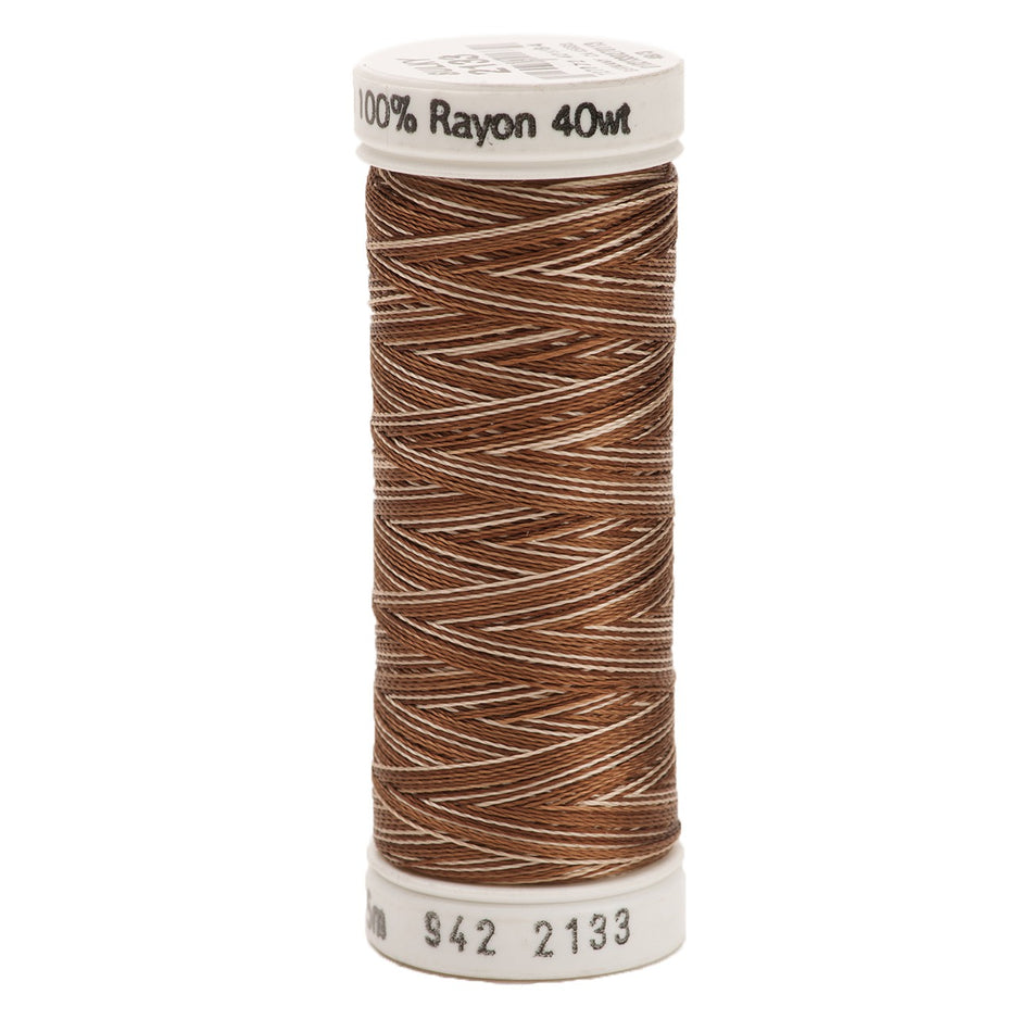 Sulky Variegated 40wt Rayon Thread 2133 Coffee Browns  250yd