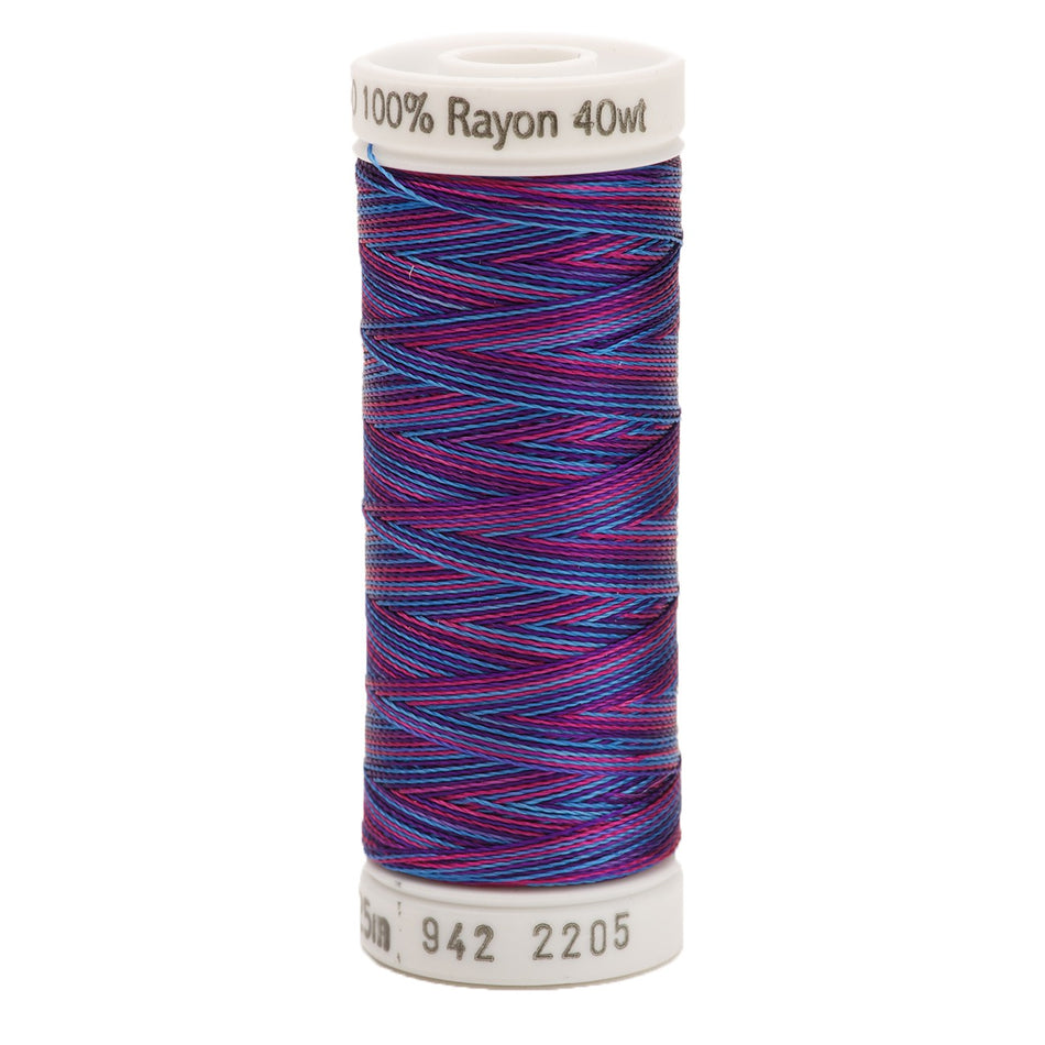 Sulky Variegated 40wt Rayon Thread 2205 Blue-Fuchsia-Purple   250yd