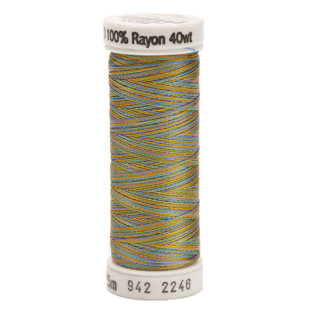 Sulky Variegated 40wt Rayon Thread 2246 Blue-Green-Tan   250yd