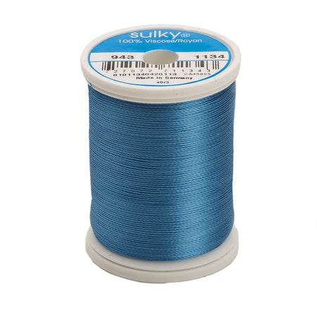 Sulky Rayon 40wt Thread 1134 Peacock Blue  850yd Spool