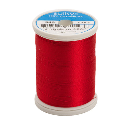 Sulky Rayon 40wt Thread 1147 Xmas Red  850yd Spool