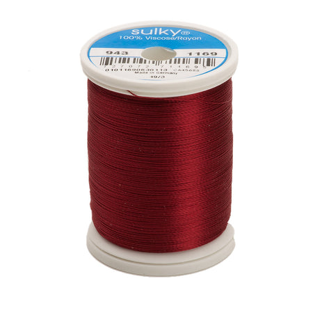 Sulky Rayon 40wt Thread 1169 Bayberry Red  850yd Spool