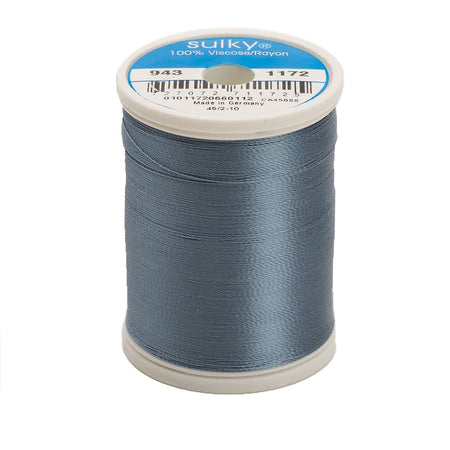 Sulky Rayon 40wt Thread 1172 Medium Weathered Blue  850yd Spool