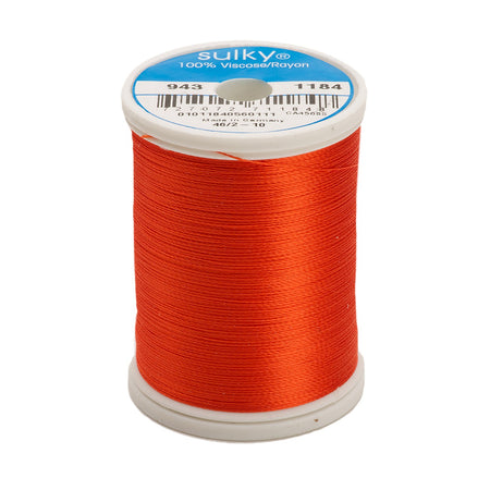 Sulky Rayon 40wt Thread 1184 Orange Red  850yd Spool