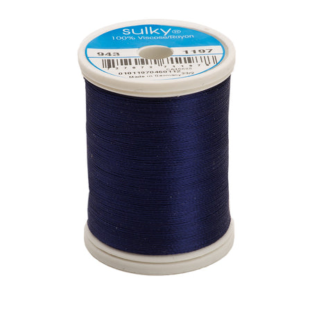 Sulky Rayon 40wt Thread 1197 Medium Navy  850yd Spool