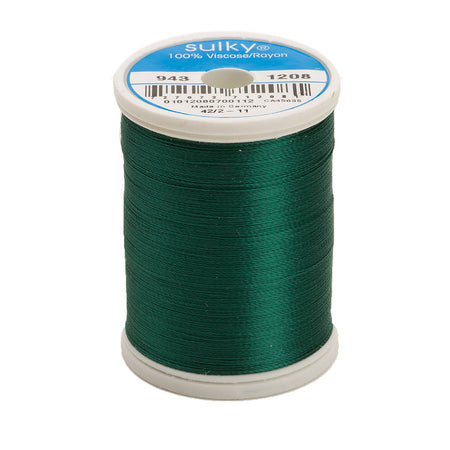 Sulky Rayon 40wt Thread 1208 Mallard Green  850yd Spool