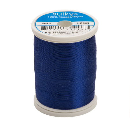 Sulky Rayon 40wt Thread 1293 Deep Nassau Blue  850yd Spool