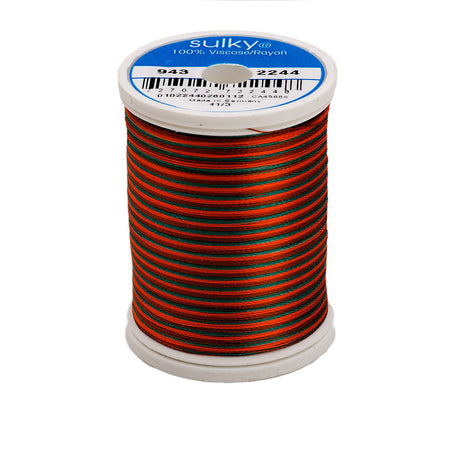 Sulky Variegated 40wt Rayon Thread 2244 Coral-Brown-Teal   850yd