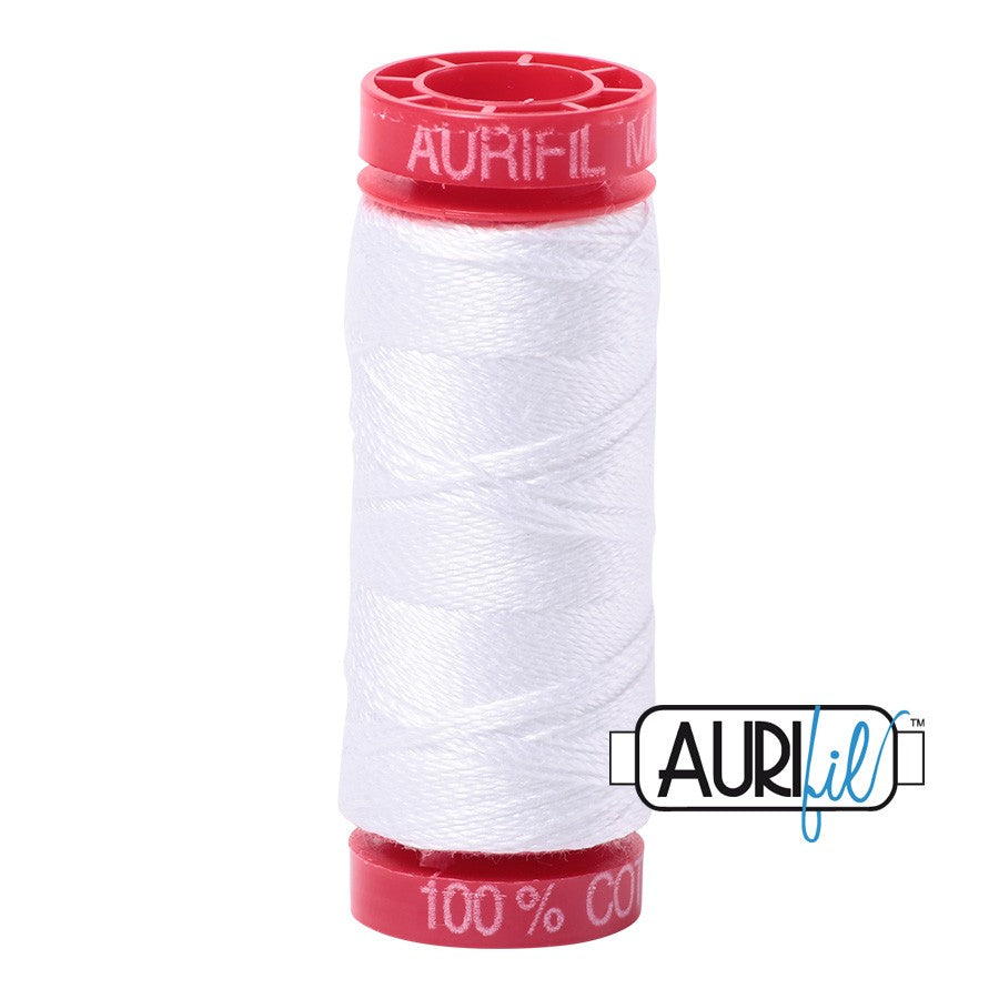 02024 White  - Aurifil 12wt Thread 54yd/50m