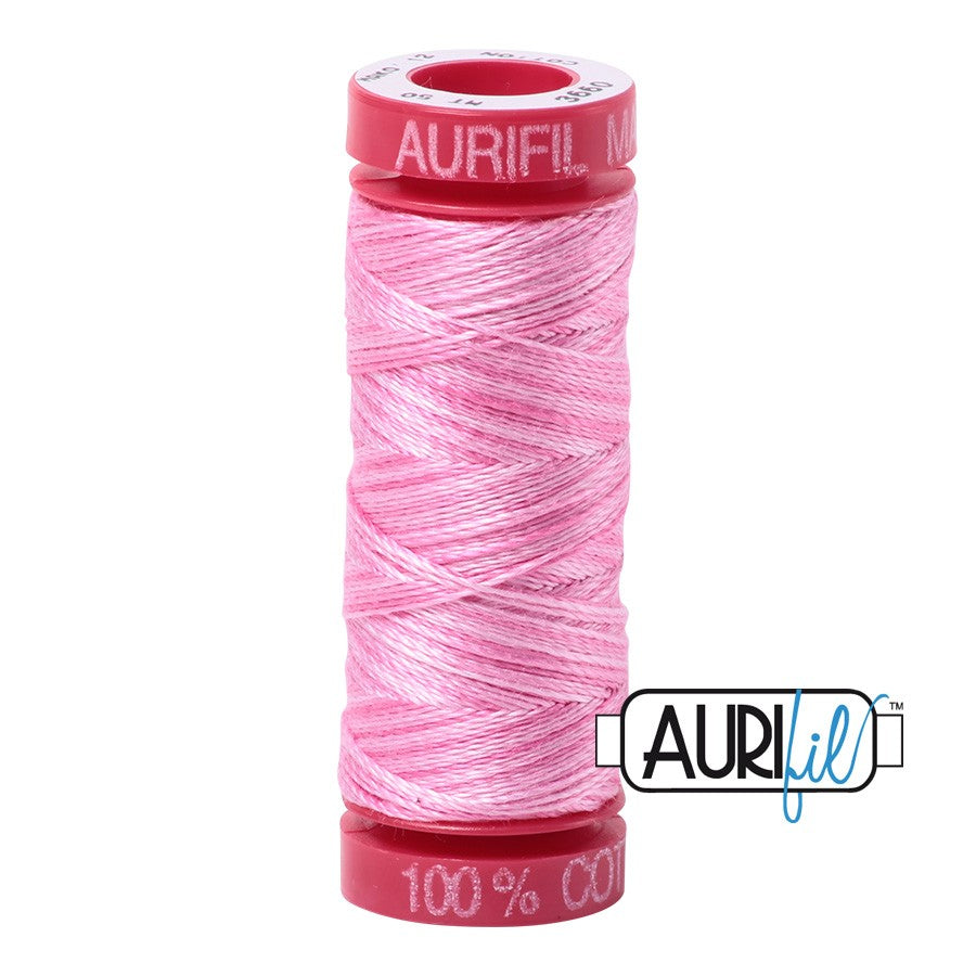 3660 Bubblegum  - Aurifil 12wt Variegated Thread 54yd/50m