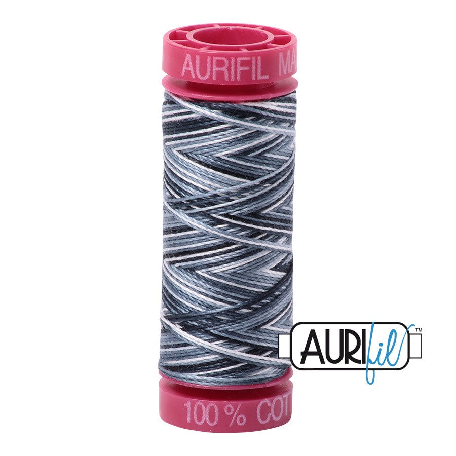 4665 Graphite  - Aurifil 12wt Variegated Thread 54yd/50m