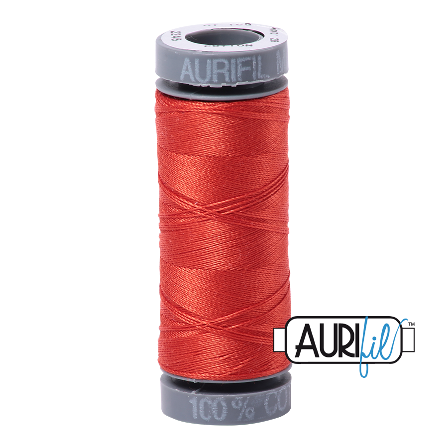 2245 Red Orange  - Aurifil 28wt Thread 100yd