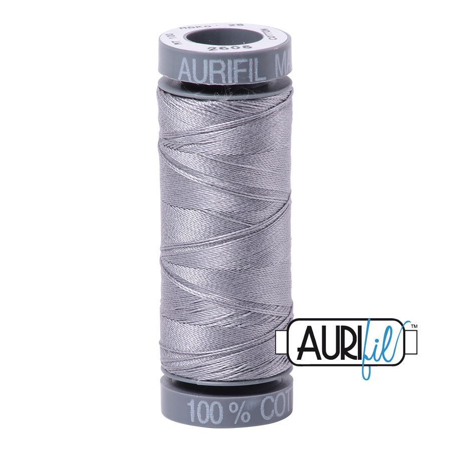 2605 Grey  - Aurifil 28wt Thread 100yd