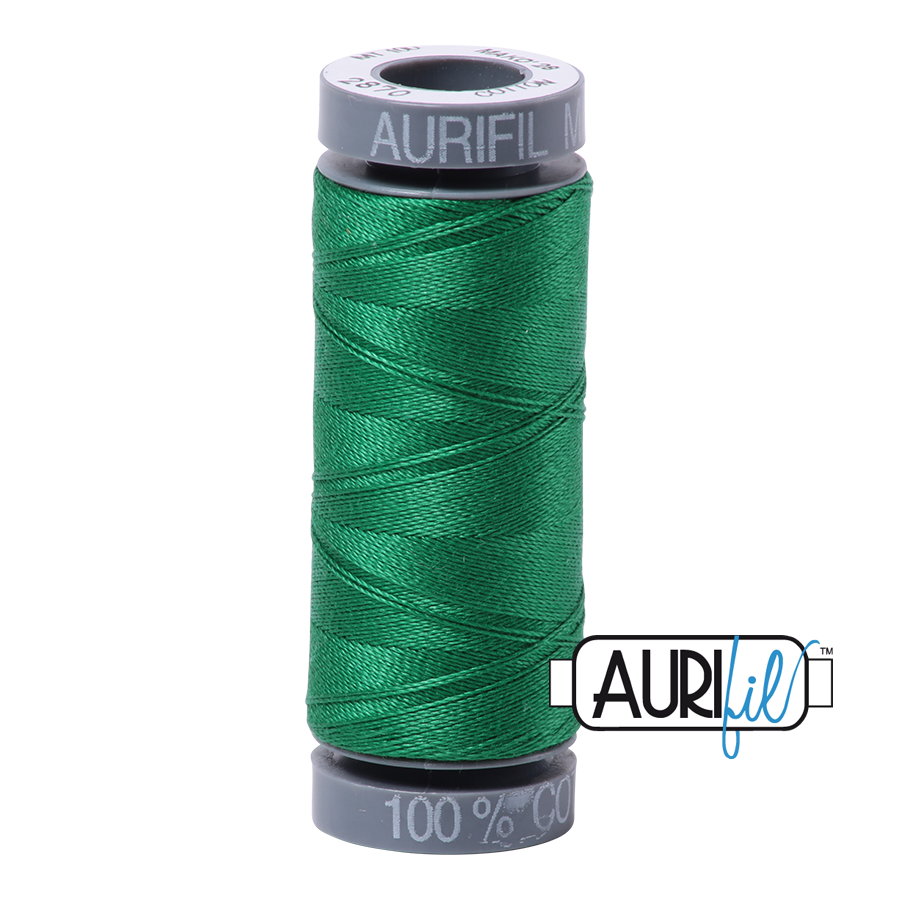 2870 Green  - Aurifil 28wt Thread 100yd