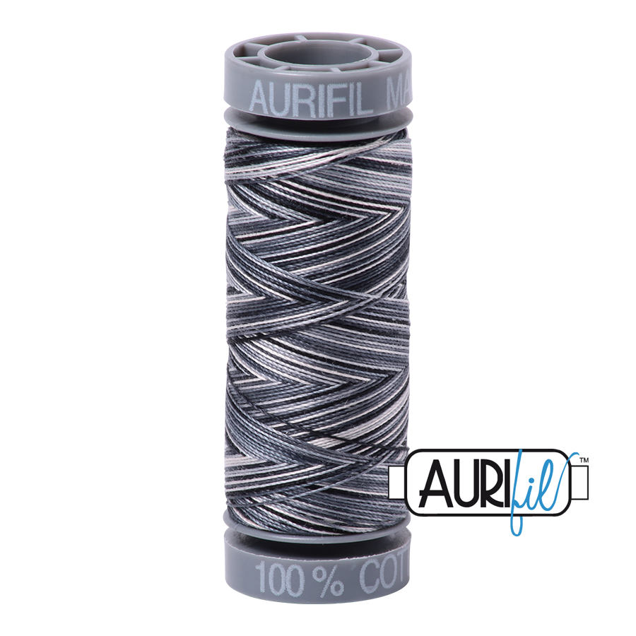 4665 Graphite  - Aurifil 28wt Variegated Thread 100yd