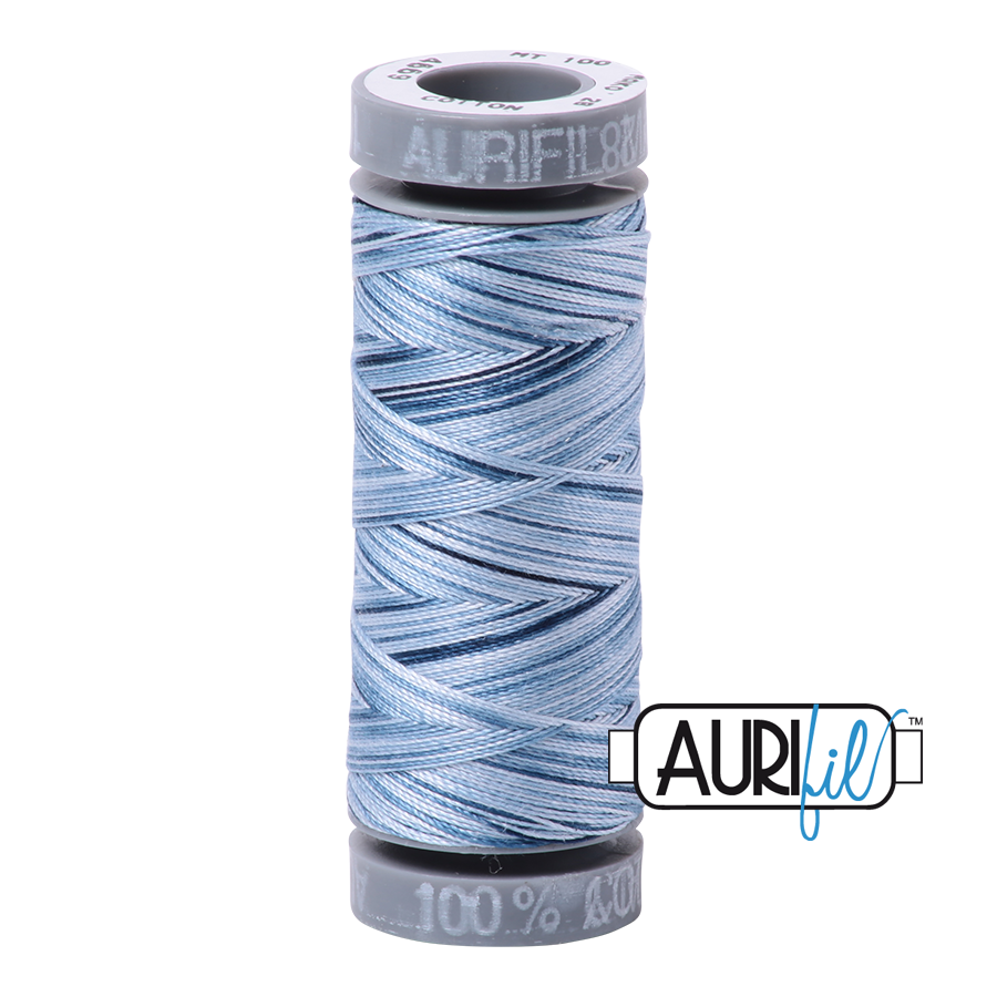 4669 Stonewash Blues  - Aurifil 28wt Variegated Thread 100yd