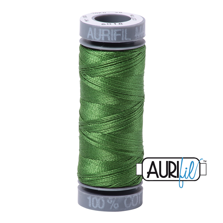 5018 Grass Green  - Aurifil 28wt Thread 100yd