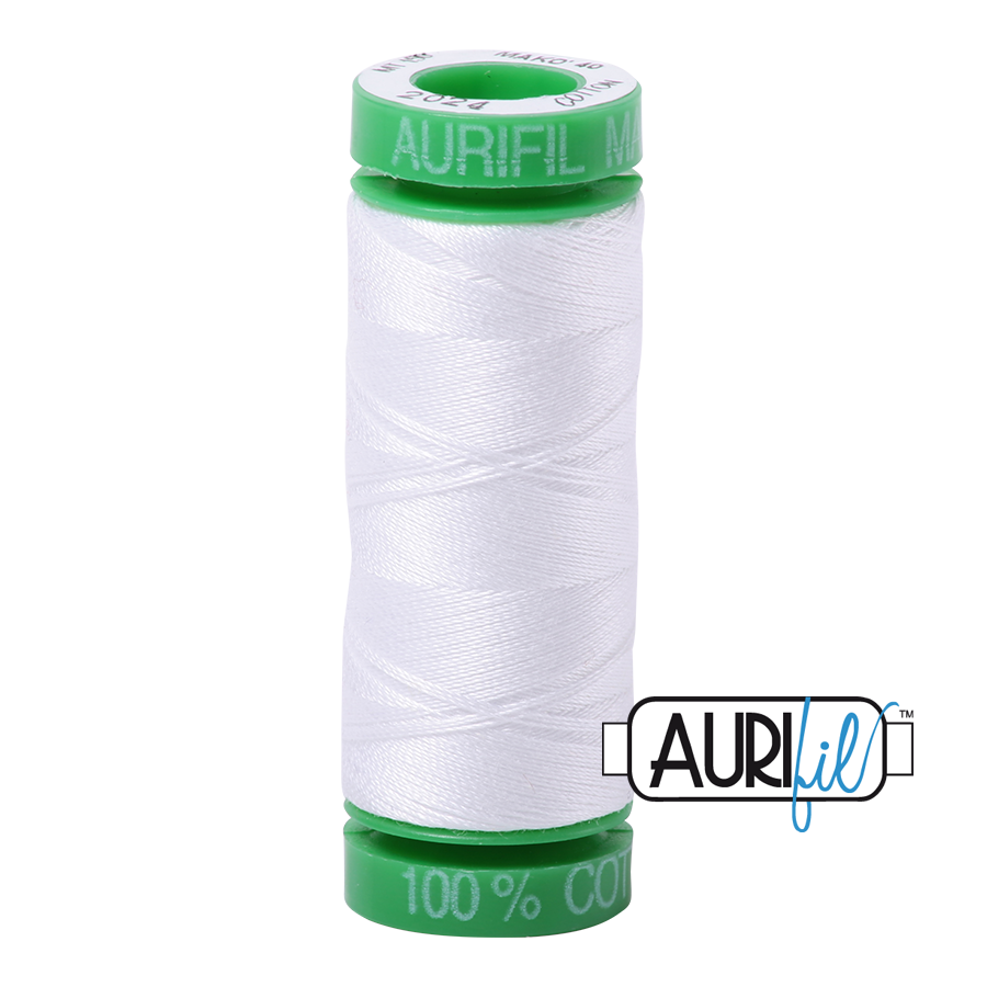 02024 White  - Aurifil 40wt Thread 150yd