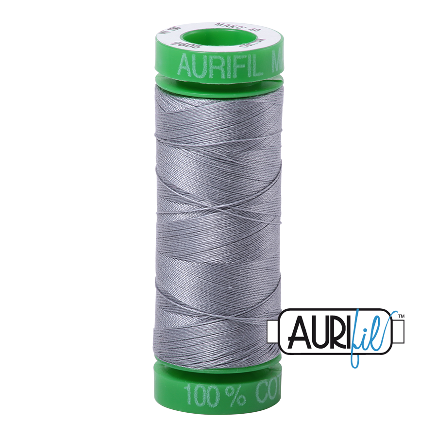 2605 Grey  - Aurifil 40wt Thread 150yd