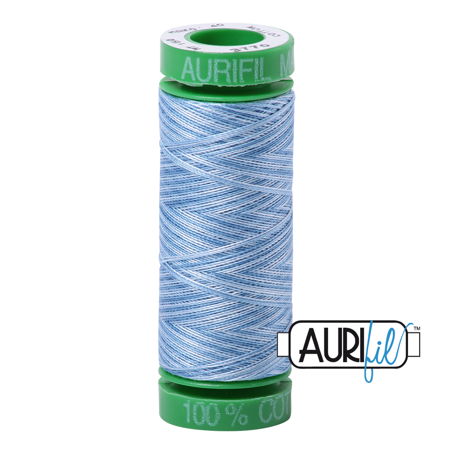 3770 Stonewashed Denim  - Aurifil 40wt Variegated Thread 150yd