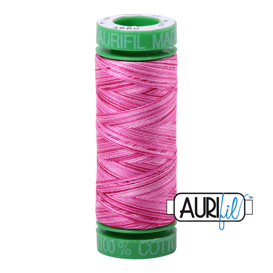 4660 Pink Taffy  - Aurifil 40wt Variegated Thread 150yd