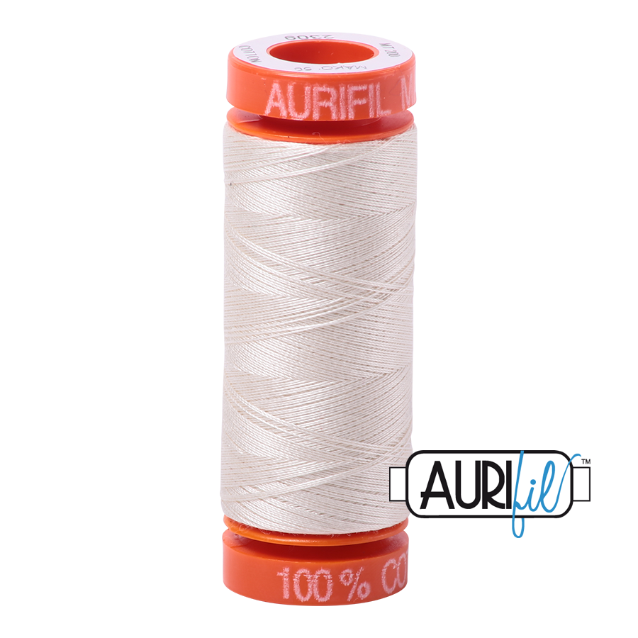 2309 Silver White  - Aurifil 50wt Thread 220yd