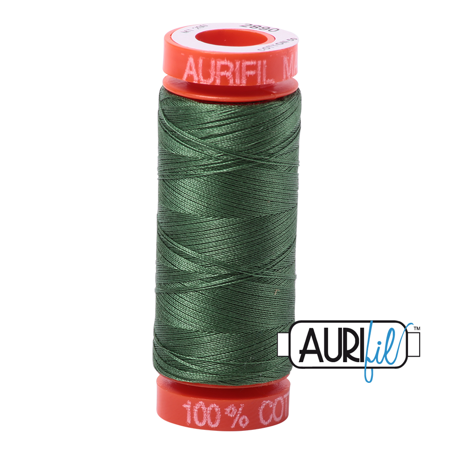 2890 Dark Grass Green  - Aurifil 50wt Thread 220yd
