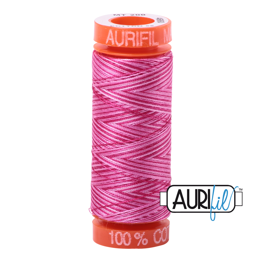 4660 Pink Taffy  - Aurifil 50wt Variegated Thread 220yd