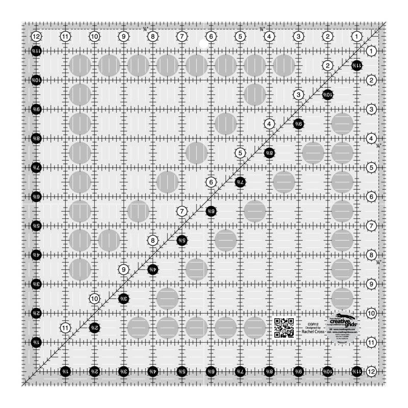 Creative Grids Quilt Ruler 12-1/2in Square CGR12