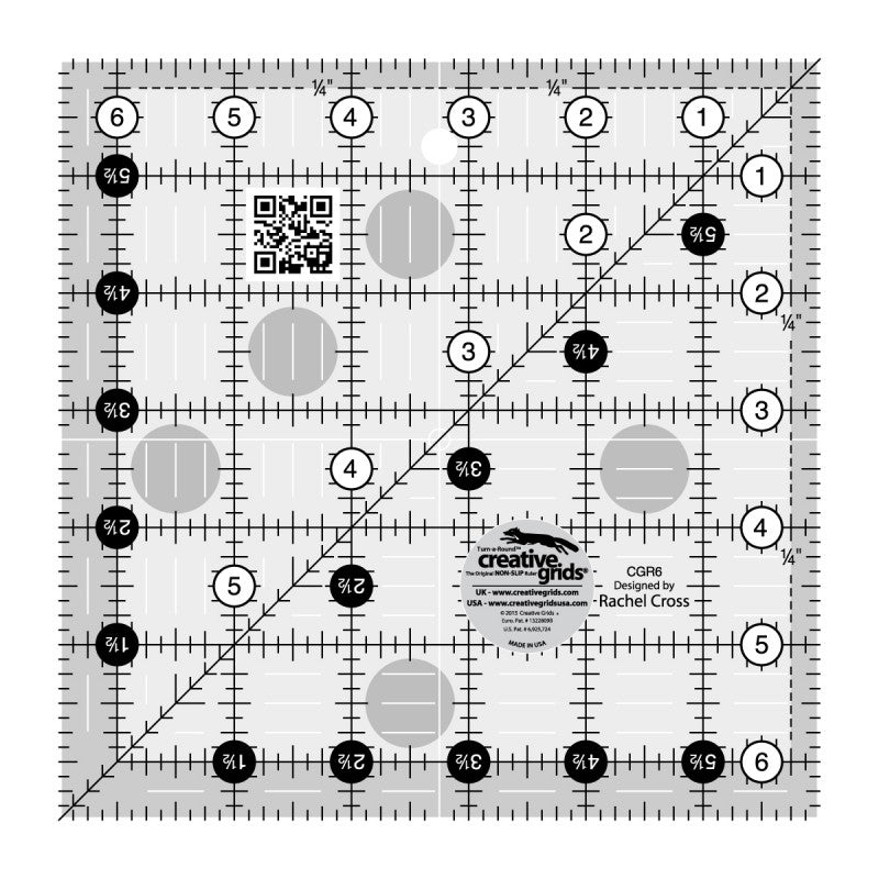 Creative Grids Quilt Ruler 6-1/2in Square CGR6