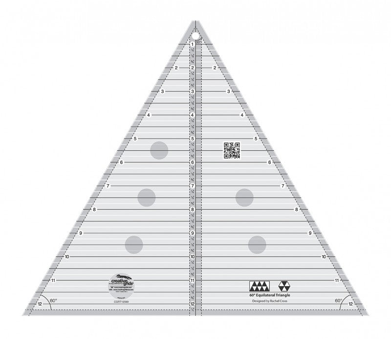 60 Deg Triangle 12-1/2in Quilt Ruler CGRT12560