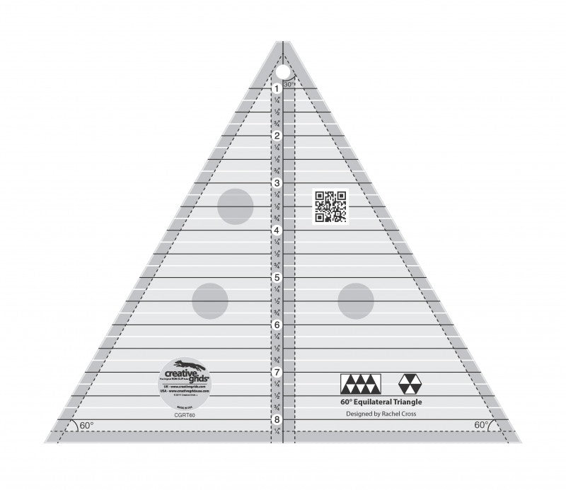 60 Degree Triangle 8-1/2in Quilt Ruler CGRT60