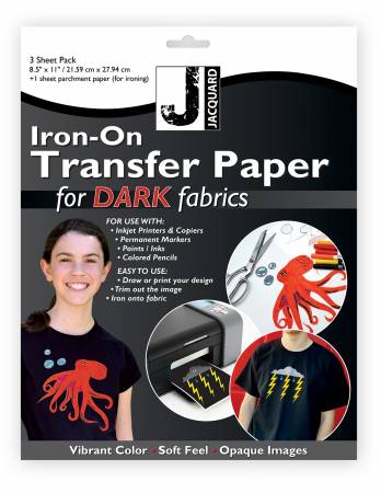 Transfer Paper for Dark Fabrics 3 Sheet Pack JAC9721