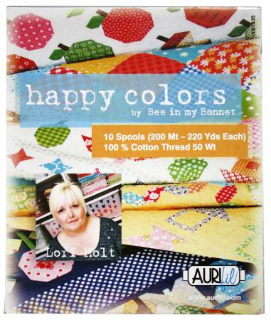 Aurifil 10 Small Spools 50wt Cotton Lori Holt Happy Colors