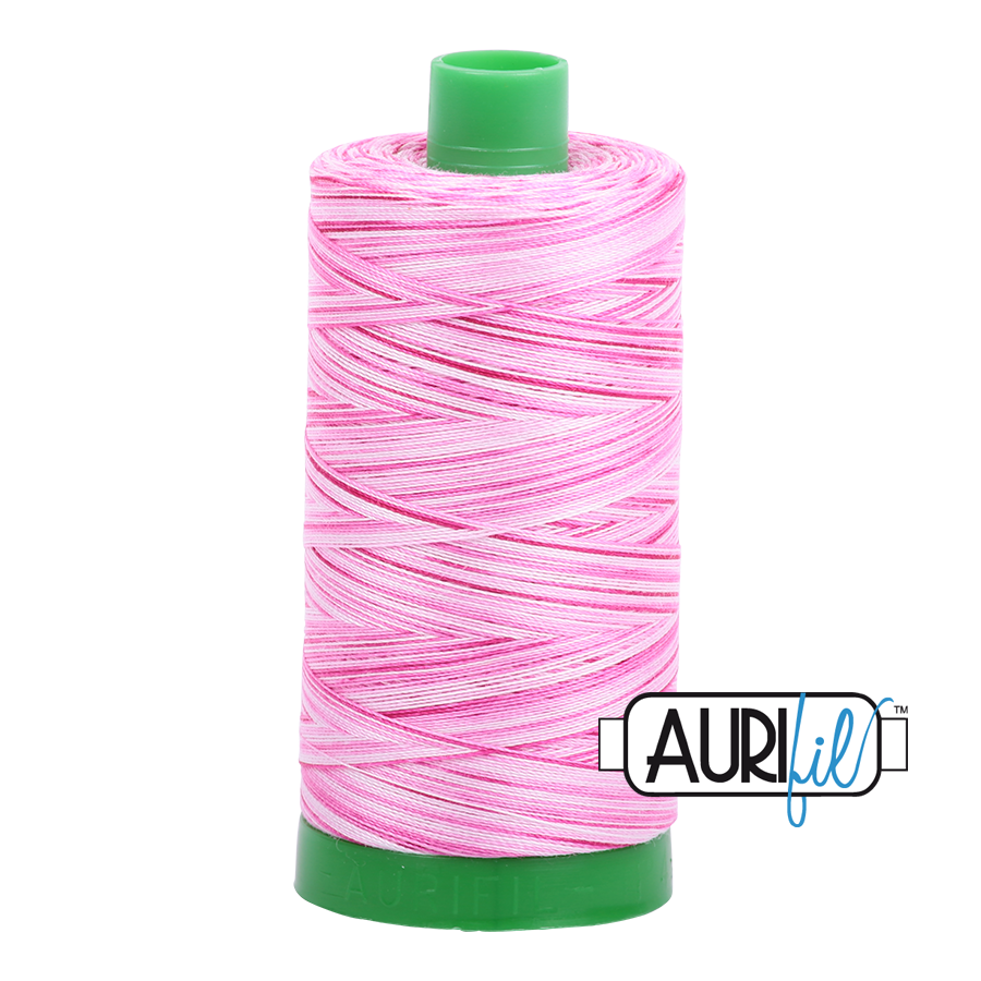4660 Pink Taffy  - Aurifil 40wt Variegated Thread 1094yd