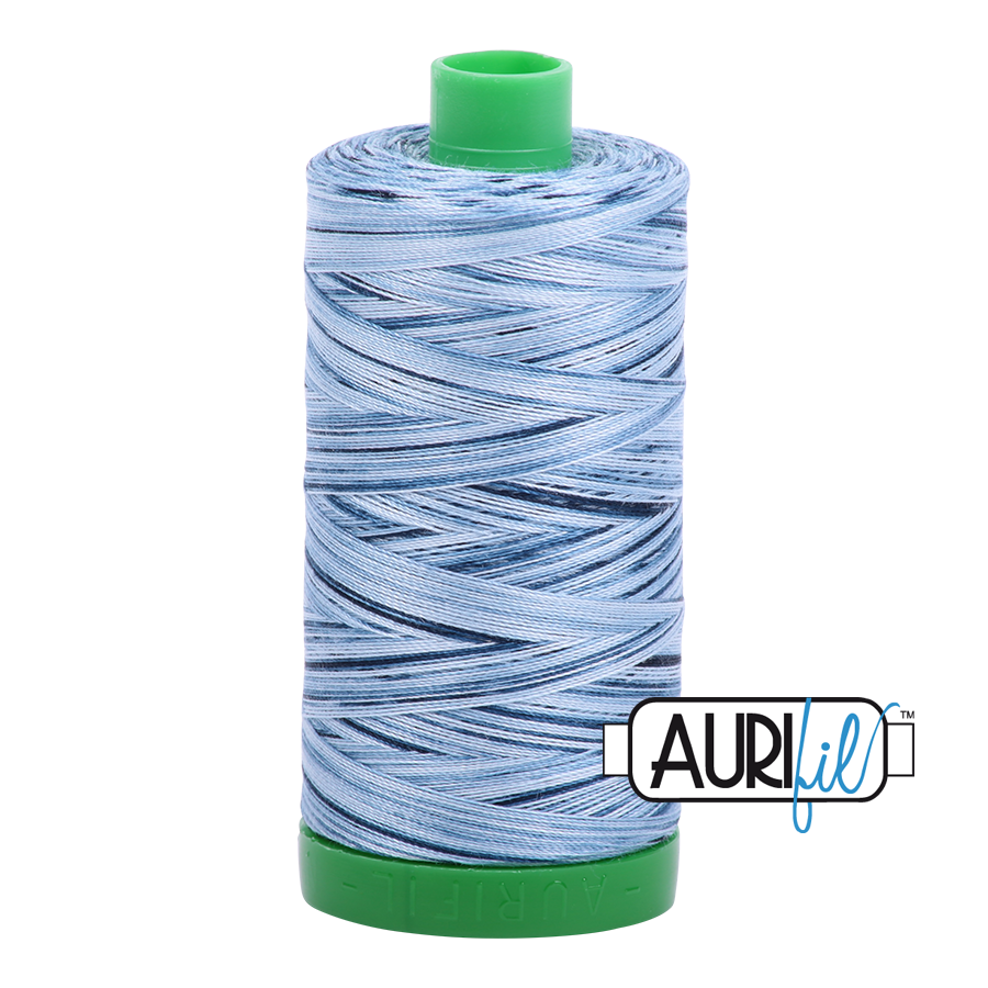 4669 Stonewash Blues  - Aurifil 40wt Variegated Thread 1094yd
