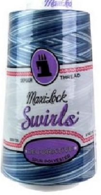Maxi-Lock Swirls Polyester Serger Thread M55 Blueberry Cobbler  3000yd