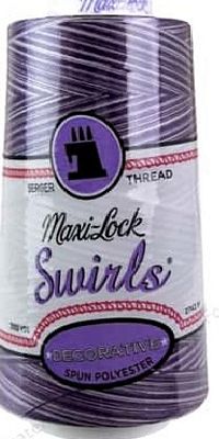 Maxi-Lock Swirls Polyester Serger Thread M58 Purple Berry Wave  3000yd