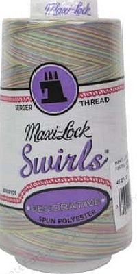 Maxi-Lock Swirls Polyester Serger Thread M60 Pastel Sprinkles  3000yd